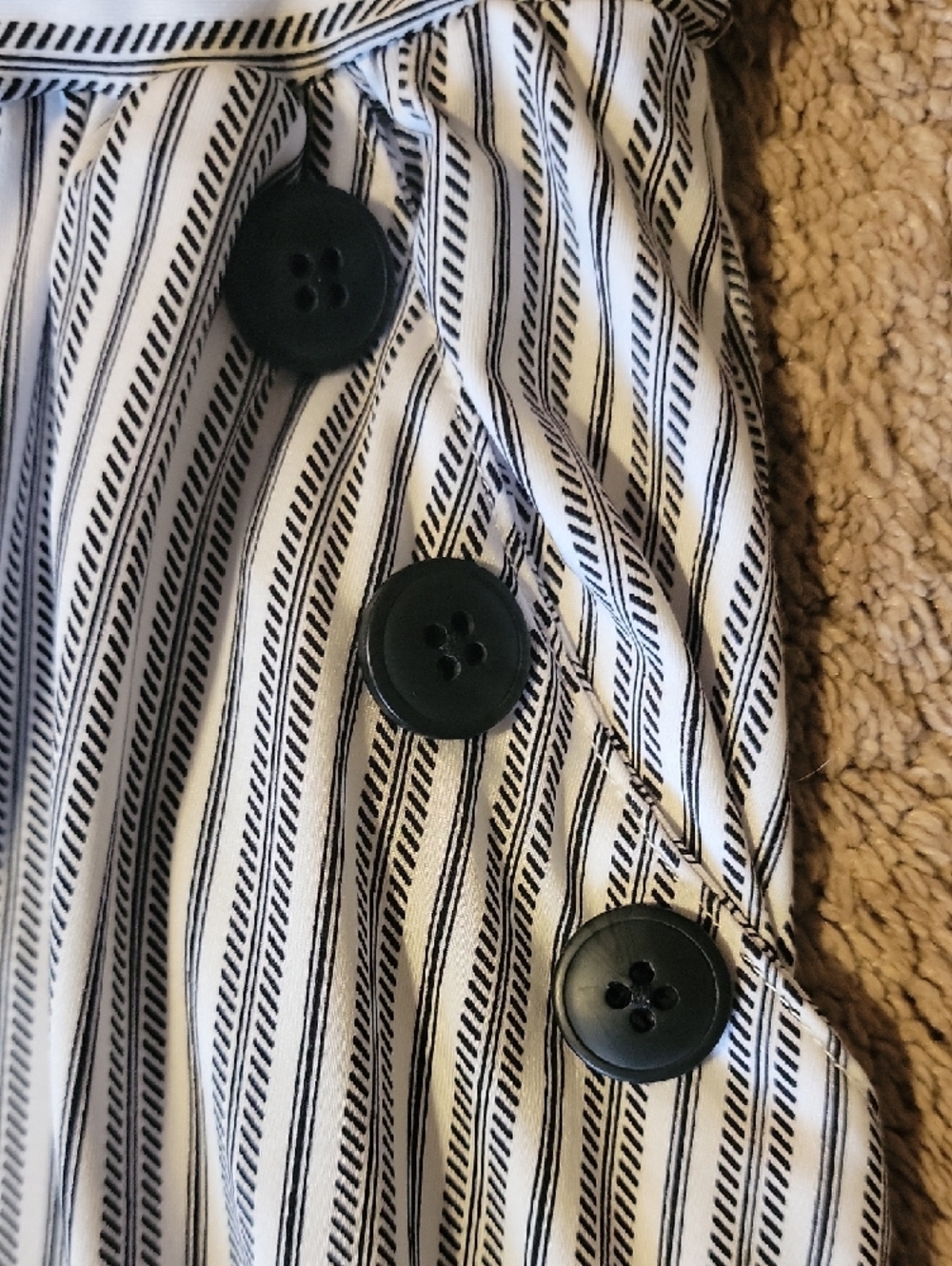 Robert Louis White and Black Striped Maxi Skirt - Picture 3 of 3